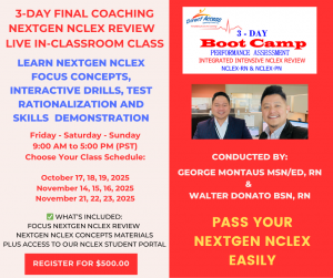 3-Day Bootcamp Final Coaching NCLEX In-Classroom Class