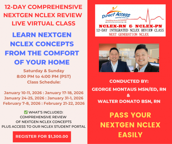 12-Day Weekend NextGen Clinical NCLEX LIVESTREAM REVIEW COURSE Start January 10, 2026