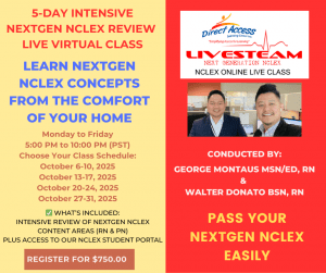 5-Day intensive NextGen NCLEX Review Live Virtual Class