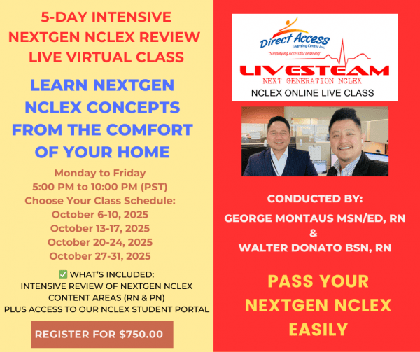 5-Day intensive NextGen NCLEX Review Live Virtual Class