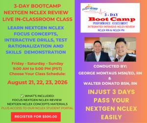 3-Day Bootcamp Final Coaching NCLEX In-Classroom Class